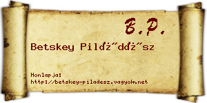 Betskey Piládész névjegykártya